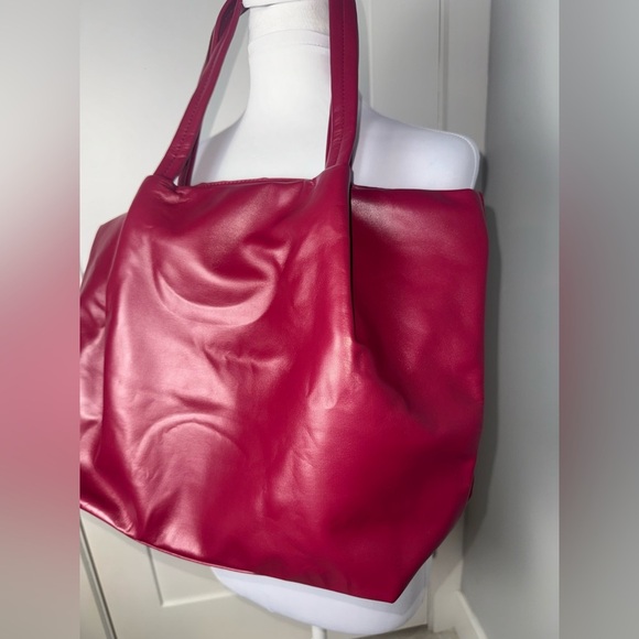 Neiman Marcus Faux Leather Plum Tote - Picture 6 of 6
